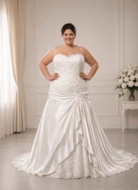 Grote maten prinsessen trouwjurk maat 50-52-54