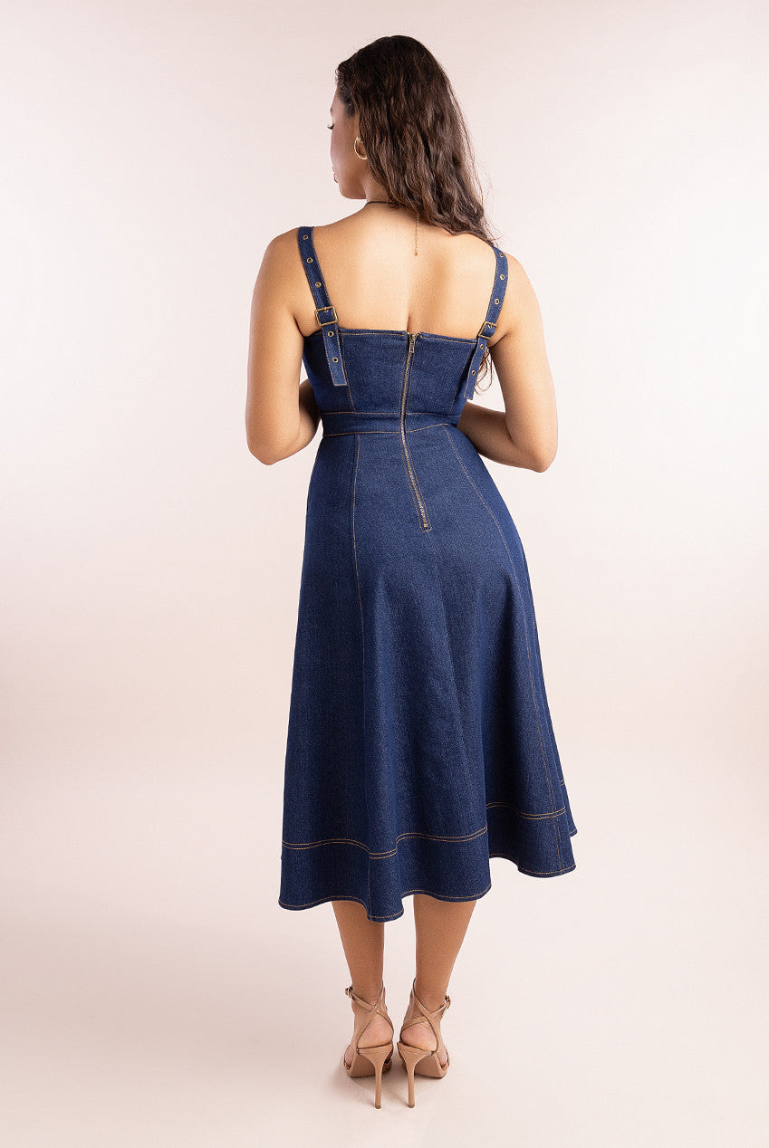 midi jurk denim maat 34, 36