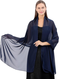 stola marineblauw -  stola chiffon