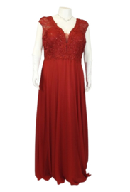 grote maat galajurk rood maat 52 t/m 60