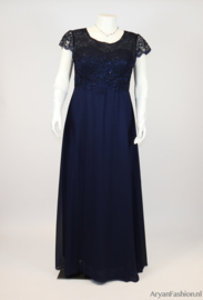 grote maat avondjurk marineblauw maat 50, 52, 54