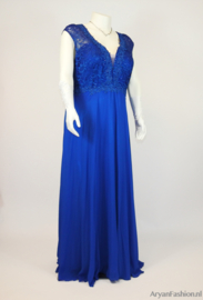 trouwjurk grote maten royalblauw maat 52 t/m 58