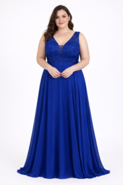 koningsblauwe galajurk grote maat 46, 48, 50