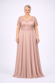 pastel kleur grote maat galajurk 50, 52, 54