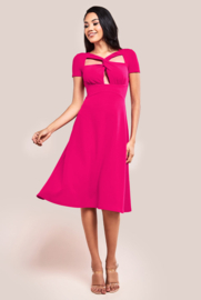 midi jurk donkerroze maat 36 38