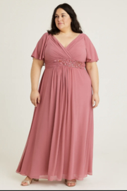 grote maat avondjurk oudroze maat 46 t/m 56