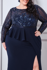 jurk voor hofdame plus size maat 50, 52, 54