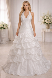 sissi trouwjurk ivoor halter maat 34-38 taffeta