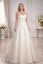 trouwjurk ivoor met subtiele gouden details maat 34-38