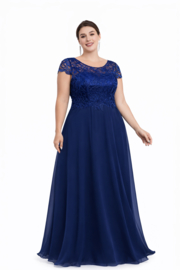 grote maat avondjurk marineblauw maat 50, 52, 54