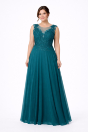 galajurk lang grote maat  petrol maat 44 t/m 50