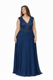 plus size galajurk marineblauw 54 t/m 58