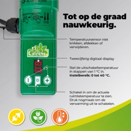 Biogreen Kasverwarming Vorstbeveiliger 135 W met digitale thermostaat