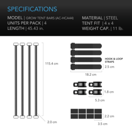 AC Infinity Montagebalken voor Grow Tent 120x120 - AC-HCA44