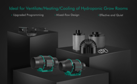 Mars Hydro 100mm Inline ventilator Combo set met Fan Controller