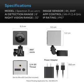 AC Infinity SPECTRON 3 Ai kweek camera 4K plant monitoring