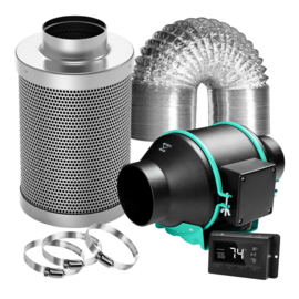 Mars Hydro 100mm Inline ventilator Combo set met Fan Controller