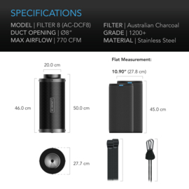 AC INFINITY Actief koolstof filter 200mm