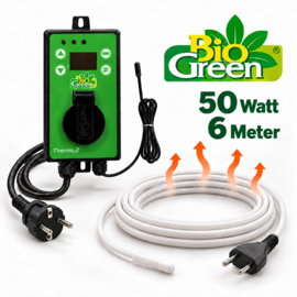Biogreen Set bodemverwarmingskabel 6 m 50 W met Thermo2 thermostaat