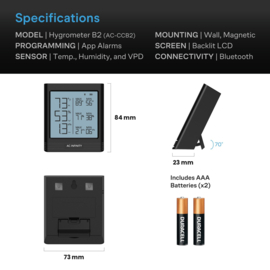 AC Infinity CLOUDCOM B2 Smart Thermometer - AC-CCB2