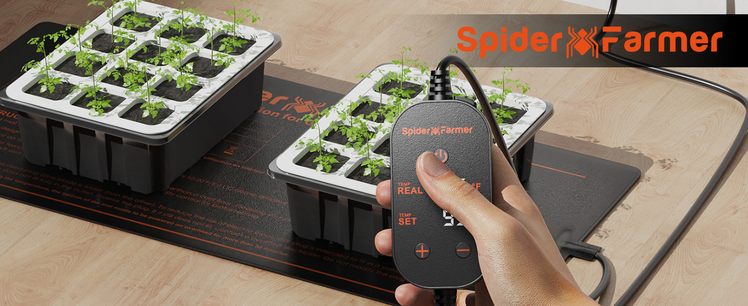 Spider Farmer warmte mat + temp control 52 x 25cm