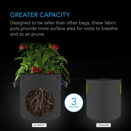 AC Infinity Heavy Duty Fabric Pot 11 Liter - 5 Pack