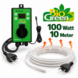 Biogreen Set bodemverwarmingskabel 10 m 100 W met Thermo2 thermostaat