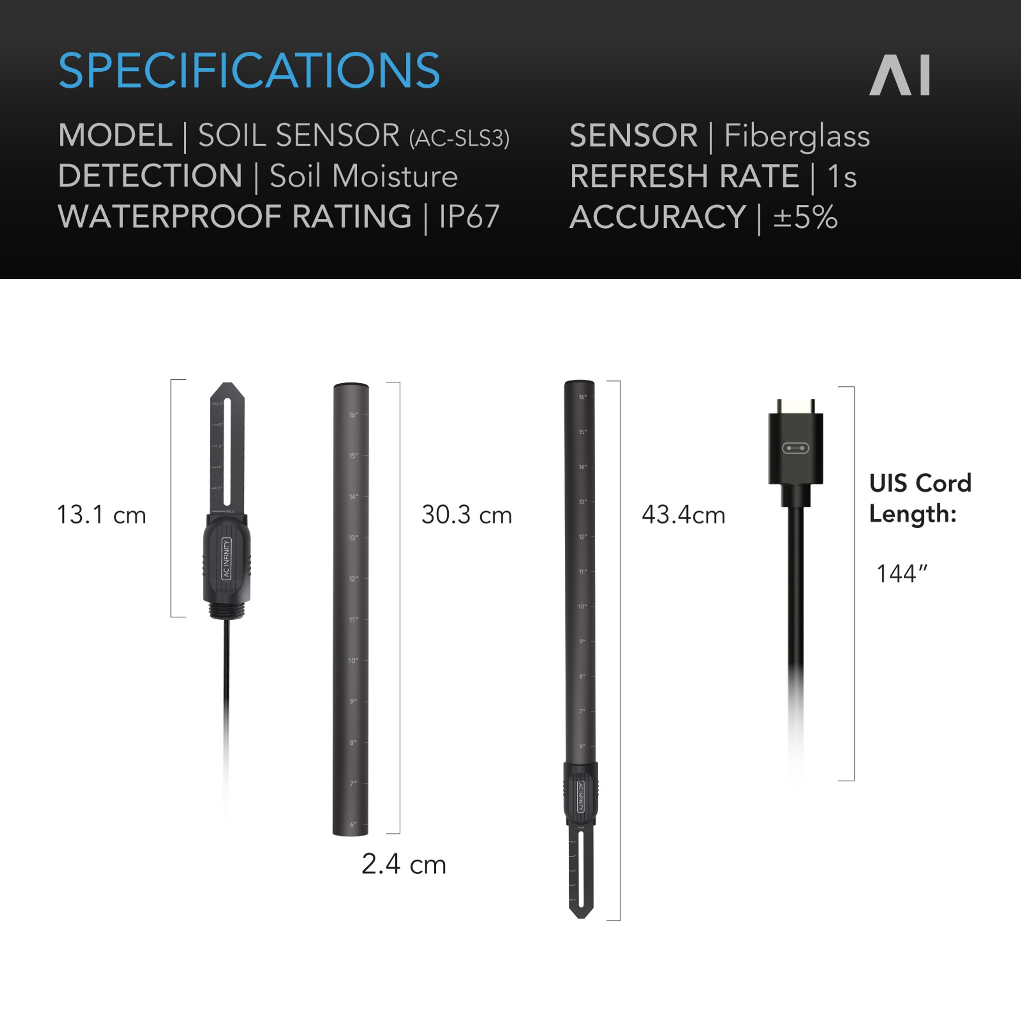 AC Infinity Grond Sensor voor Ai+ controller