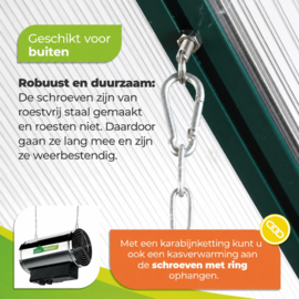 Biogreen Hamerkopschroeven met moer en ring M6 - 5 stuks