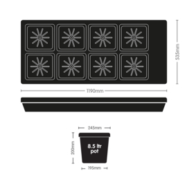 AutoPot Auto8 Tray 8.5L potten systeem