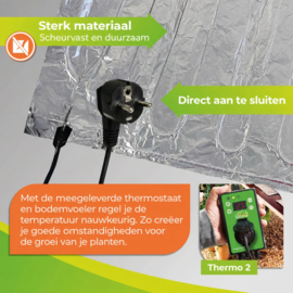 Biogreen Warmtemat Sahara 100 x 100 cm + digitale thermostaat