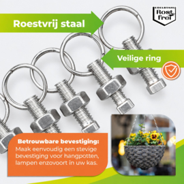Biogreen Hamerkopschroeven met moer en ring M6 - 5 stuks