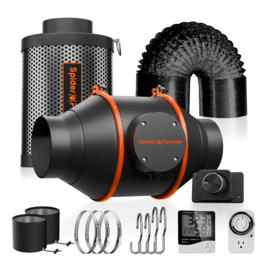 Spider Farmer 10cm Inline Fan Kit + Filter en Speed Controller