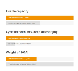 LIONTRON Lithium LiFePO4 LX BMS 25,6V 100Ah