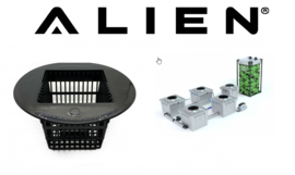 Vierkant net pot van Alien voor RDWC Black & Silver