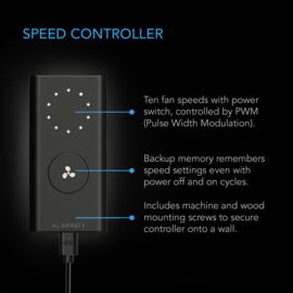 AC Infinity CLOUDLINE PRO S4 – 10cm Inline Fan + Speed Controller