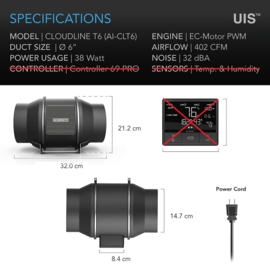 AC INFINITY CLOUDLINE PRO T6 150mm