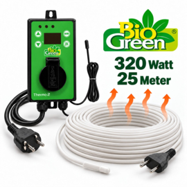 Biogreen Set bodemverwarmingskabel 25 m 320 W met Thermo2 thermostaat