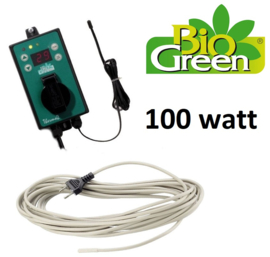 BioGreen Kit Warmte Kabel  100 watt  + Thermostaat