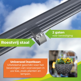 Biogreen V-klemmen voor kasprofielen RVS - 10 stuks