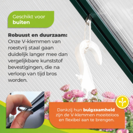 Biogreen V-klemmen voor kasprofielen RVS - 10 stuks