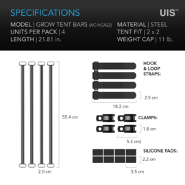 AC Infinity Montagebalken voor Grow Tent 60x60 - AC-HCA22