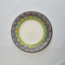 keramiek bordje 19,5 cm zwart-geel