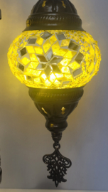Mozaïek tafellamp 3 bollen 10cm geel