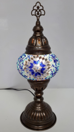 Tafellamp Ø13cm blauw/turquoise/zilver