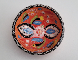keramieken schaaltjes reliëf 8cm oranje