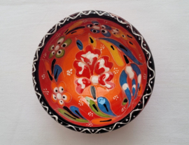 keramieken schaaltjes reliëf 8cm rood