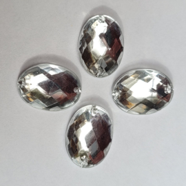 4 opnaai strass stenen 24 mm Cristal