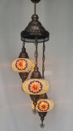 Mozaïek hanglamp 3 bollen 16cm Multicolor
