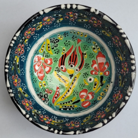 keramieken schaaltjes BBreliëf 12cm donkergroen